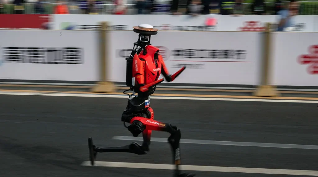 Humanoid Robots Outrun Human Records at Beijing Half-Marathon